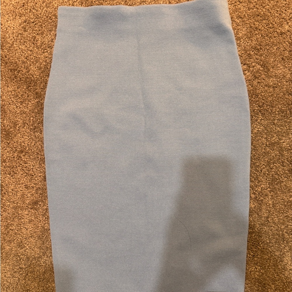 Express Light Blue Pencil Skirt